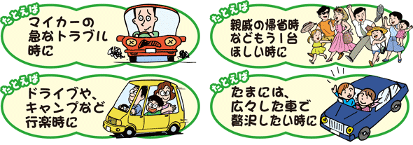 借りたいときだけ気軽に乗れる便利なレンタカー
